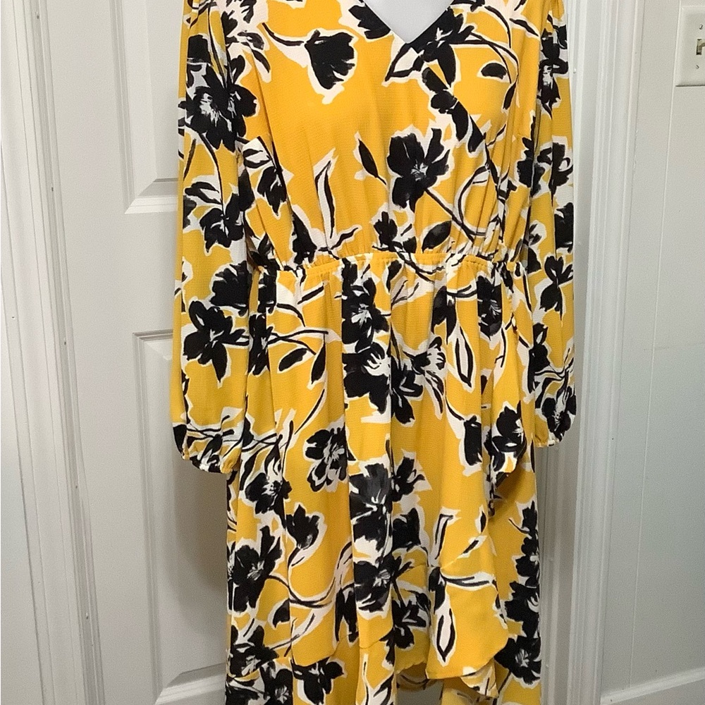 Lane Bryant Yellow Floral Dress 14/16 - Picture 5 of 15